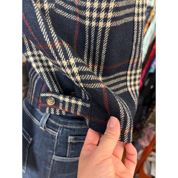 Vintage Breeches Navy Plaid Lambswool Button-Down Vest Size L - Picture 7 of 9